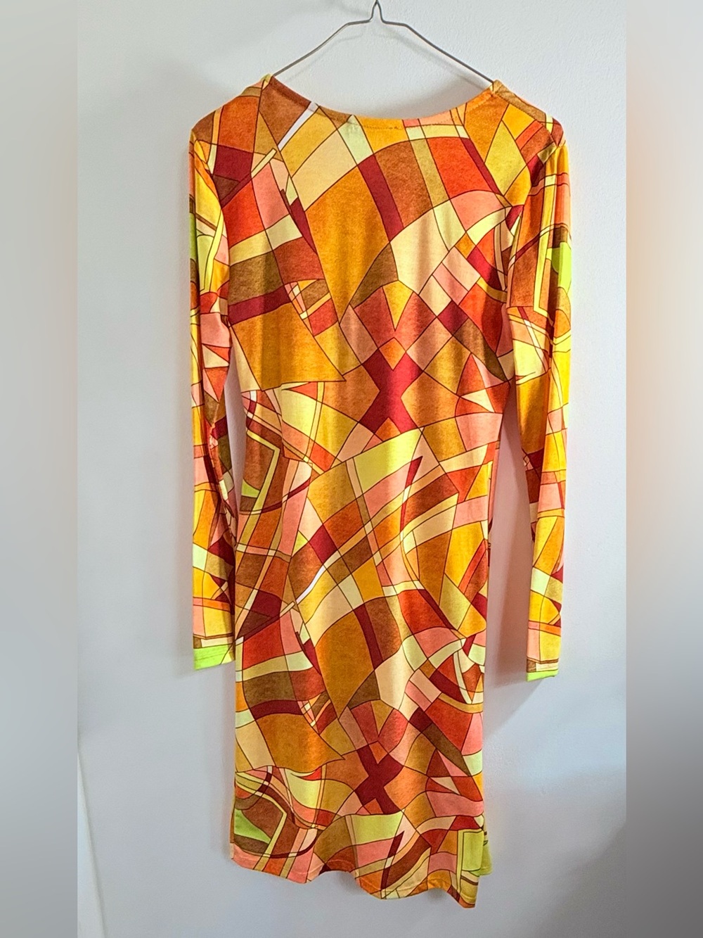 ASTRID Italian Made Geo-Print Wrap Dress - Picture 4 of 6